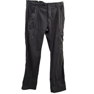 Prana Cargo Pants 33 x 32 Gray Outdoor Hiking Roll Up Vented Gorpcore Travel